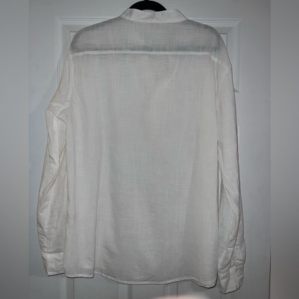 Coofandy White Cotton Linen Henley T-shirt - Picture 8 of 8